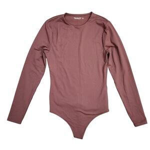 Abercrombie & Fitch Brown Long Sleeve Thong Bodysuit Size Medium